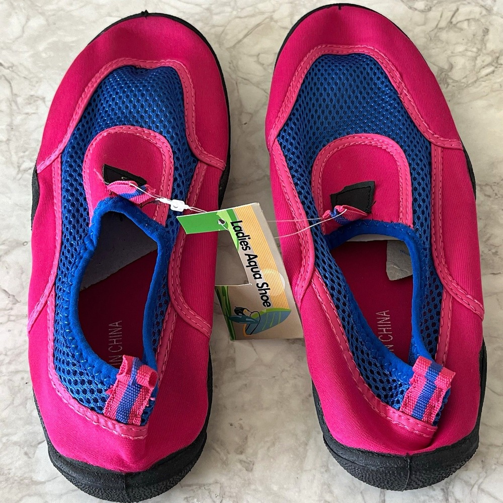 Women's Aqua Water Shoes Slip-On for Water Sports, US Size 9/10 Pink Purple